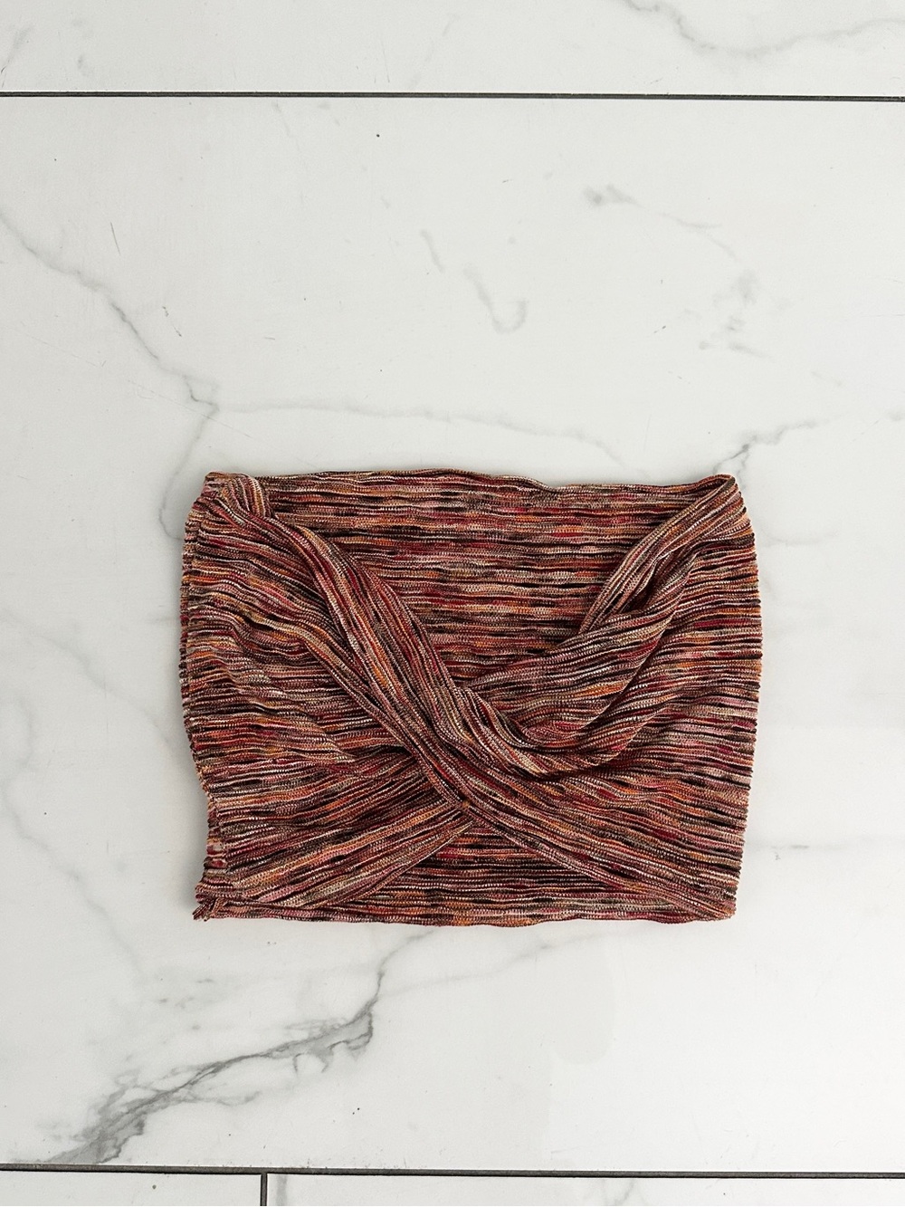 Multicolor Ribbed Crop Tube Top - Picture 2 of 3